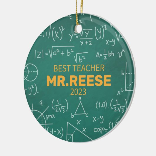 Best Teacher Custom Math Teacher Name Mathematics Keramisch Ornament (Links)
