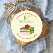 Best Teacher Ever Apple Book Note Paper Ronde Sticker