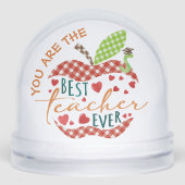 Best Teacher Ever Apple Motifs Appreciation  Sneeuwbol (Voorkant)