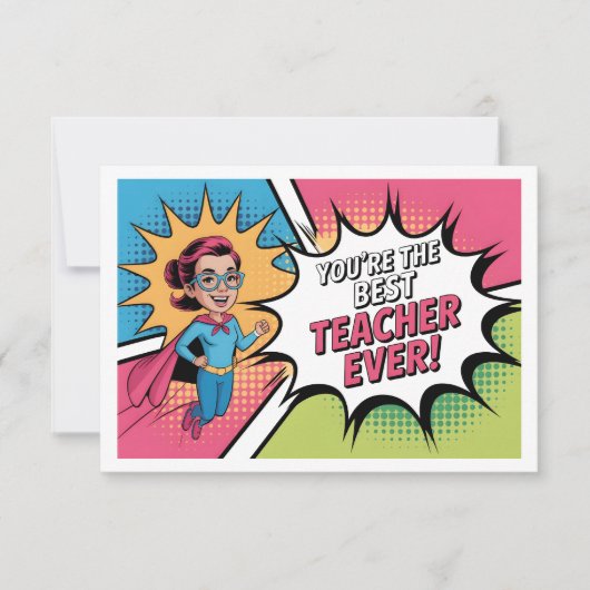 Best Teacher Ever Bedankkaart (Voorkant)