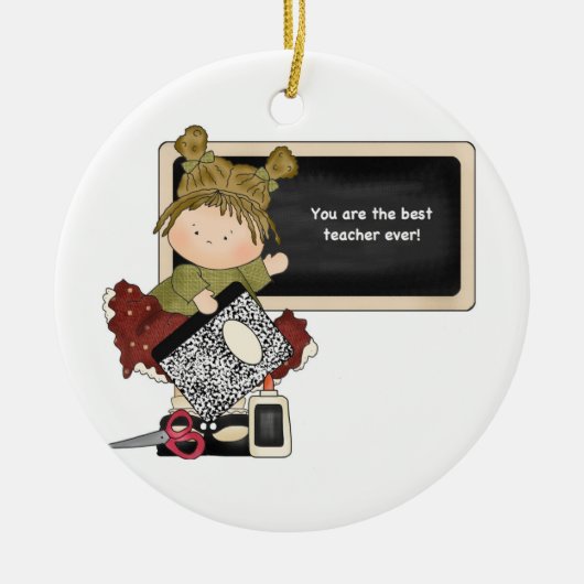 Best Teacher Ever Board Keramisch Ornament (Voorkant)