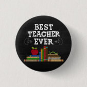 Best Teacher Ever Chalkboard Ronde Button 3,2 Cm (Voorkant)