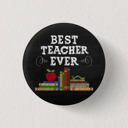 Best Teacher Ever Chalkboard Ronde Button 3,2 Cm (Voorkant)