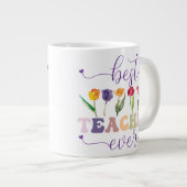 Best teacher ever, Custom mug  for teacher Grote Koffiekop (Voorkant rechts)