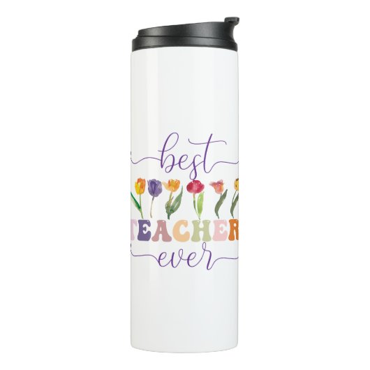 Best teacher ever, Custom mug  for teacher Thermosbeker (Gedraaid links)