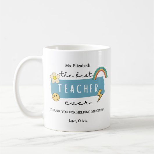 Best Teacher Ever Custom Teacher Appreciation Gift Koffiemok (Links)