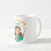 Best Teacher Ever – Cute Cartoon Appreciation Koffiemok (Voorkant rechts)
