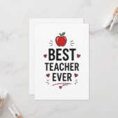 Best Teacher Ever  Kaart (Voorkant / Achterkant in situ)