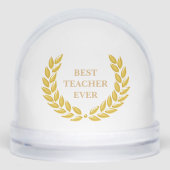 Best Teacher Ever & Laurel Wreath on White Sneeuwbol (Voorkant)