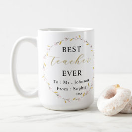Best Teacher Ever Mug – Custom Name Sip of Thanks  Koffiemok