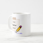 Best Teacher Ever Mug – Cute Pencil Design Gift fo Koffiemok (Voorkant links)