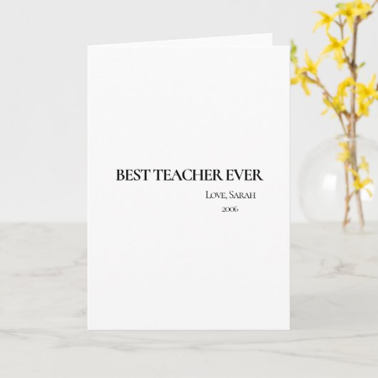 Best Teacher Ever Personalized Greeting Card Kaart (Gele Bloem)