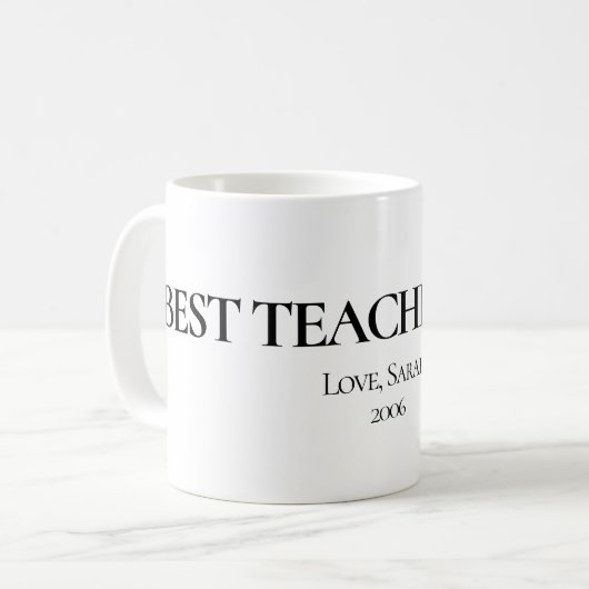 Best Teacher Ever Personalized Mug Koffiemok (Voorkant links)