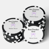 Best Teacher ever purple bow name appreciation gif Poker Chips (Opstapeling)