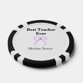 Best Teacher ever purple bow name appreciation gif Poker Chips (Enkel)