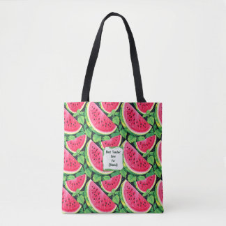 Best Teacher Ever – Watermelon Tote Bag
