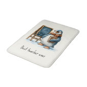 Best Teacher Ever Winter Penguin Design Badmat (Gekanteld)