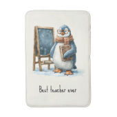 Best Teacher Ever Winter Penguin Design Badmat (Voorkant Verticaal)