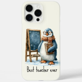 Best Teacher Ever Winter Penguin Design iPhone 16 Pro Max Hoesje