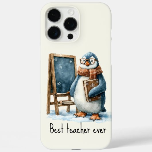 Best Teacher Ever Winter Penguin Design Case-Mate iPhone Case (Achterkant)