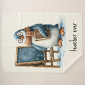 Best Teacher Ever Winter Penguin Design Sherpa Deken (Voorkant (horizontaal))