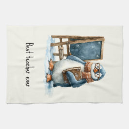 Best Teacher Ever Winter Penguin Design Theedoek