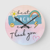 Best Teacher gift Ronde Klok (Voorkant)
