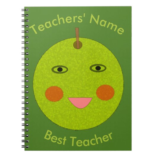 Best Teacher Happy Apple Custom Notitieboek (Voorkant)