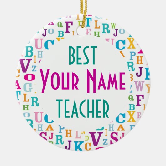 Best Teacher Personalized Apprecient Ornament (Voorkant)