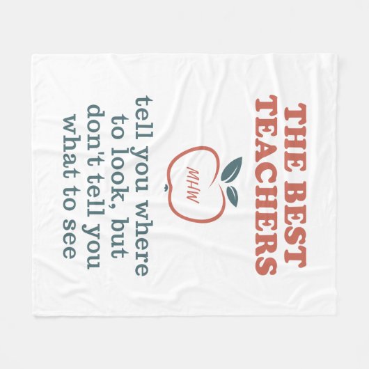 BEST TEACHERS custom monogram fleece dekens (Voorkant (Horizontaal))