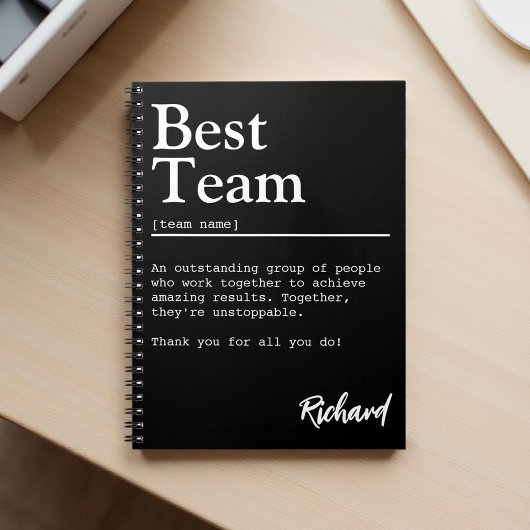 Best Team Definition Custom Team Appreciation Notitieboek