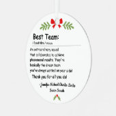 Best Team Definition employee appreciation Custom Metalen Ornament (Voorkant links)