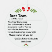 Best Team Definition employee appreciation Custom Metalen Ornament (Voorkant)