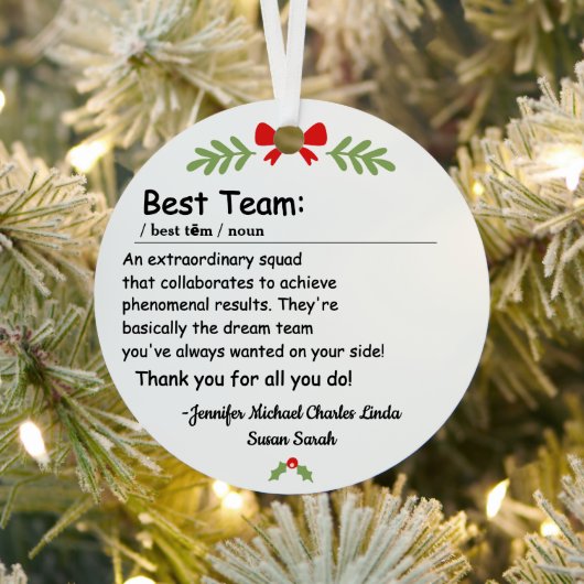 Best Team Definition employee appreciation Custom Metalen Ornament (Insitu)