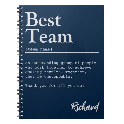 Best Team Definition Employee Appreciation Custom Notitieboek (Voorkant)