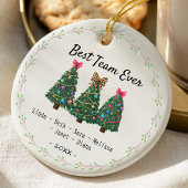 Best team ever coworker coquette christmas trees keramisch ornament