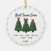 Best team ever coworker coquette christmas trees keramisch ornament (Voorkant)