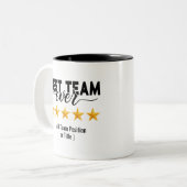 Best Team Ever | Custom Name or Job Two-Tone Coffe Tweekleurige Koffiemok (Voorkant links)