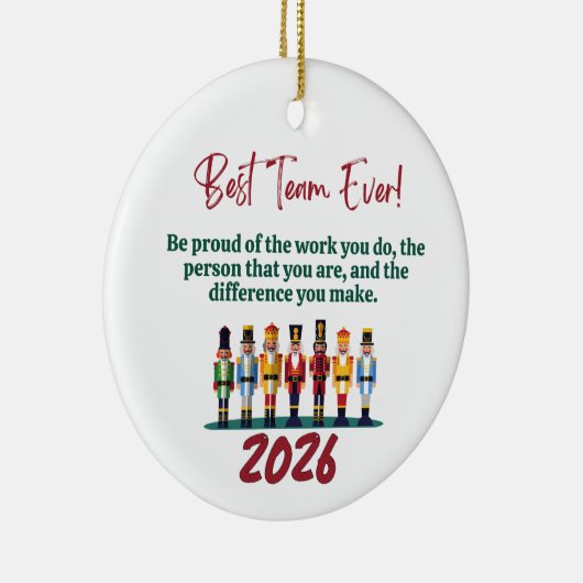 Best Team Ever Nutcracker Coworker Keramisch Ornament (Rechts)