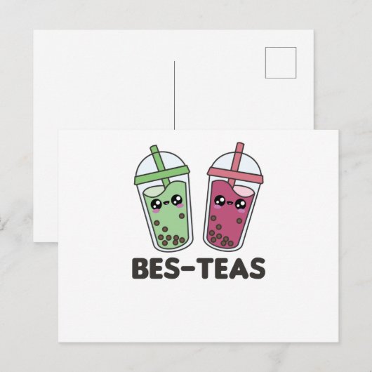 Best-Teas - Bubble Tea Kawaii Boba Tea Love Briefkaart (Voorkant / Achterkant)