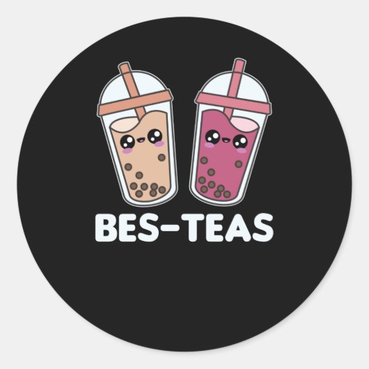 Best-Teas - Bubble Tea Kawaii Boba Tea Love Ronde Sticker (Voorkant)