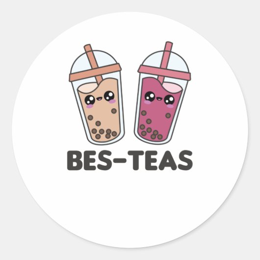 Best-Teas - Bubble Tea Kawaii Boba Tea Love Ronde Sticker (Voorkant)