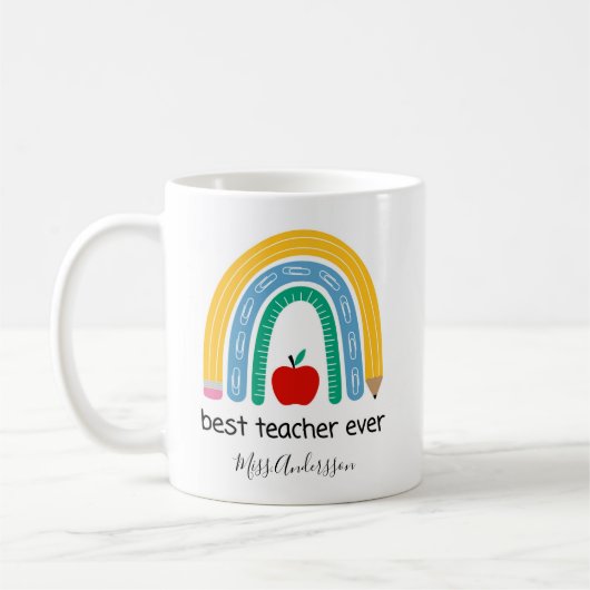 Best Techer Ever Personalized Teacher Gift Koffiemok (Links)