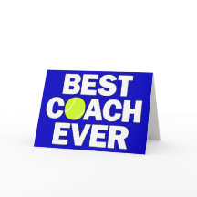 Best Tennis Coach Ever Custom Color Thank You Card