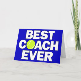 Best Tennis Coach Ever Custom Color Thank You Card Bedankkaart