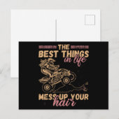 Best Things In Life Mess Up Hair ATV Quad Biker Briefkaart (Voorkant / Achterkant)