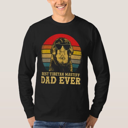 Best Tibetan Mastiff Dad Ever Dog Retro  T-shirt (Voorkant)