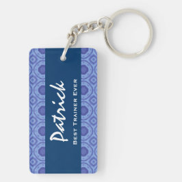 Best Trainer Ever Custom Name Blue Pattern Gift Sleutelhanger