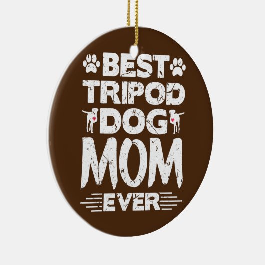 Best Tripod Dog Mam Ooit Amber Three Legged Dog Keramisch Ornament (Rechts)