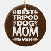 Best Tripod Dog Mam Ooit Amber Three Legged Dog Keramisch Ornament (Achterkant)